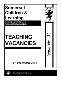 Teaching Vacancy Bulletin No 32 - 11 September 2015