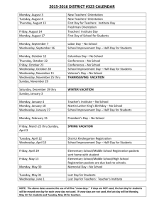 2015-16 District 323 Calendar - Dunlap Community Unit School