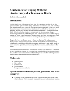 Guidelines for Coping With the Anniversary of a Trauma or Death