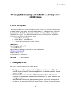 Topics for Global Health Leadership Training Curriculum