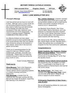 Early June Newsletter 2012 - Algonquin & Lakeshore Catholic