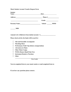 Music Student Account Transfer Request Form