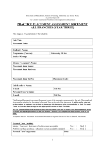 CLINICAL PLACEMENT ASSESSMENT FORM