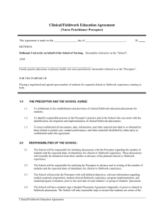 Clinical/Fieldwork Education Agreement