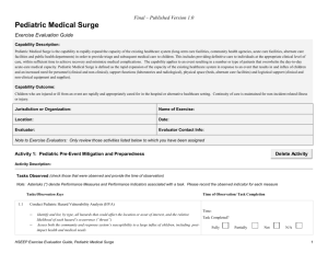 Exercise Evaluation Guide Sample - Pediatric Medical