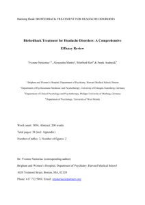 EFFICACY OF BIOFEEDBACK FOR TENSION TYPE HEADACHE