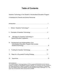 Assistive Technology in the Student`s Individualized Education