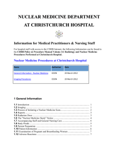 Nuclear Medicine Procedures at Christchurch Hospital