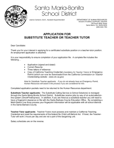 substitute teacher application - Santa Maria