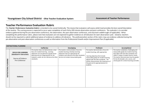 Youngstown City School District - Ohio Teacher Evaluation System