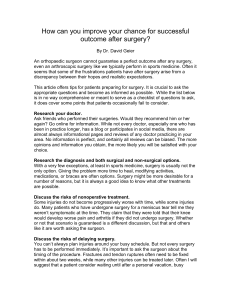 Successful outcome after surgery - ECSM