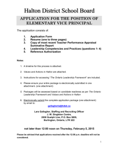 Elementary Vice Principal Application Package Spring 2015