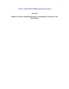 ANNUAL RESEARCH REPORT (draft)