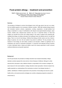 Food protein allergy - The Royal Children`s Hospital