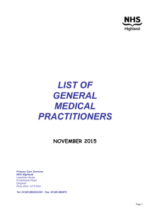 Downloadable list of GP`s and Health Centres