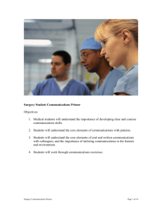 Surgery Student Communications Primer