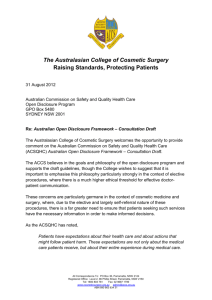 The Australasian College of Cosmetic Surgery