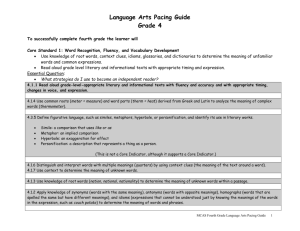 Language Arts Curriculum Map Grade 4
