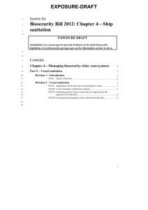 Biosecurity Bill 2012, Chapter 4, Part 5 - Ship sanitation