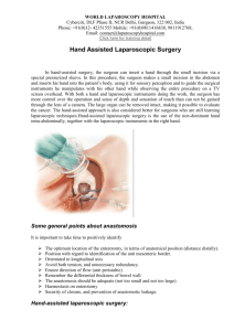 Hand Assisted Laparoscopic Surgery