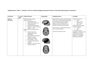 Supplementary Table 1: Summary of the key clinical, imaging