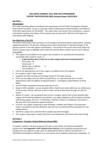 Analysis Report of Patient Participation DES Ranasinghe`s Surgery