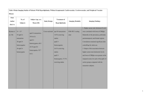 Table 6: Brain imaging studies of patients with hyperlipidemia