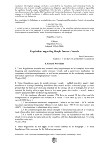 Regulations regarding Simple Pressure Vessels