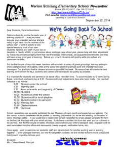 First Day of School Newsletter