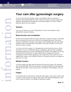Your care after gynecologic surgery