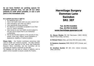 Practice Leaflet - Hermitage Surgery