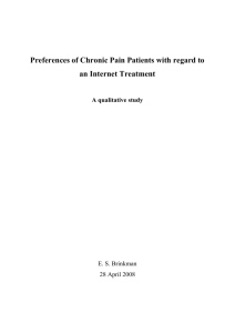 Preferences of Chronic Pain Patients with regard to a Distant