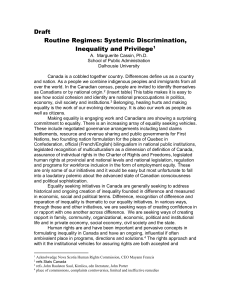 Routine Regimes: Systemic Discrimination, Inequality and Privilege