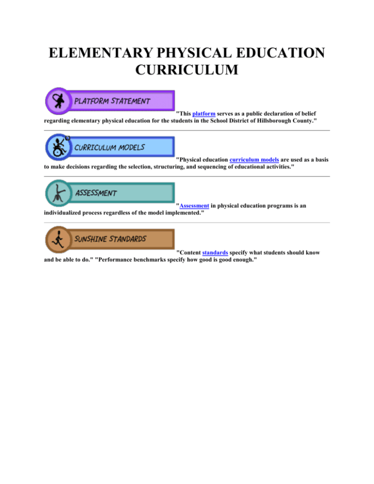 ELEMENTARY PHYSICAL EDUCATION CURRICULUM
