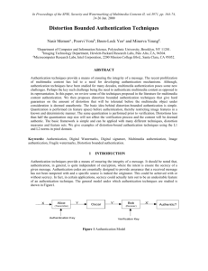 Distortion Bounded Authentication Techniques