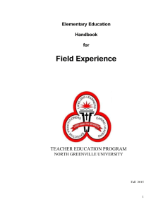 Handbook for Elementary Education Cohort Field Experience