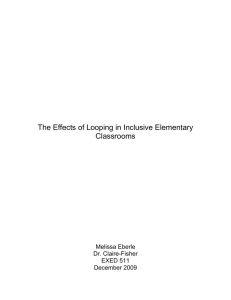 The Affects of Looping in Inclusive Elementary Classrooms