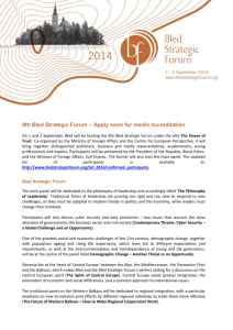 9th Bled Strategic Forum – Apply soon for media accreditation