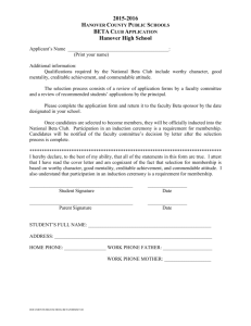 BETA Club Application - Hanover County Public Schools