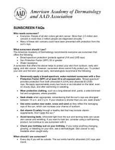 FACTS ABOUT SUNSCREENS - American Academy of Dermatology