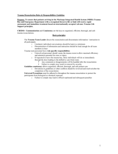 Trauma Resuscitation Roles & Responsibilities Guideline