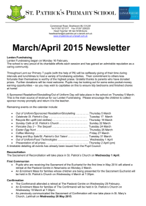 March/April 2015 - St. Patrick`s Primary School, Strathaven