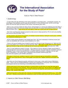 Facts on “Pain in Older Persons”