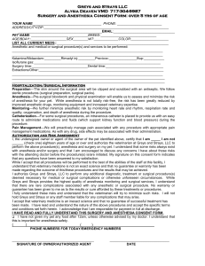 Canine Surgery Consent Form over 5 yrs of Age