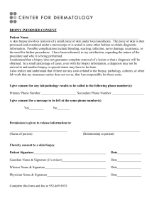 Center for Dermatology Biopsy Consent Form