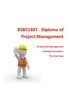 BSB51407 PM Diploma - Risk Q&A