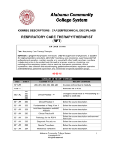 Respiratory Care Therapy/Therapist