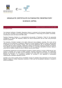 graduate certificate in paediatrc respiratory science (gprs)