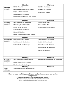 January 2016 Exam Schedule – Calendar Form