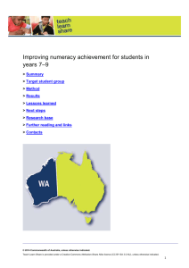 Improving numeracy achievement for students in years 7–9